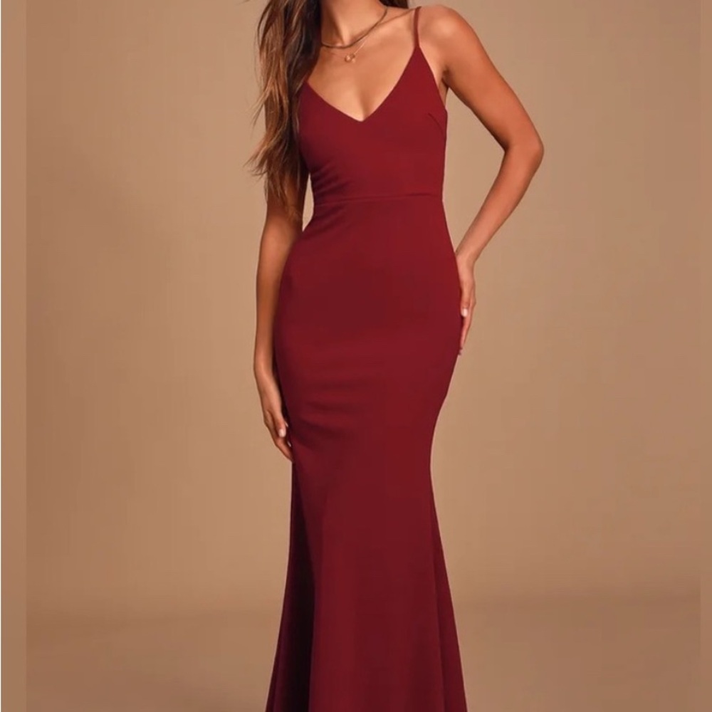 Lulu's Burgundy Infinite Glory Maxi Dress